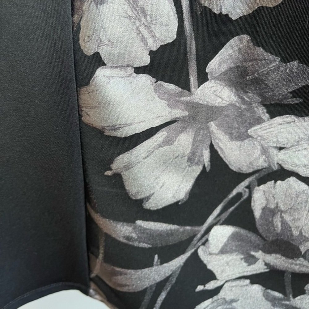 Rickis Black Metallic Silver Floral Sleeveless Fitted Shell Tank Top Size S - Picture 3 of 9